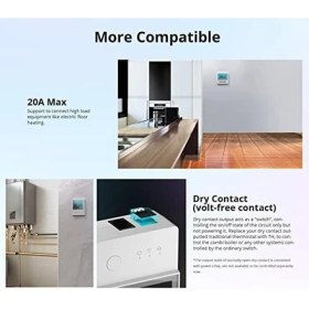 Resim Mena Rise THR320D 20A Akıllı ve Nem Izleme Anahtarı,,, Rj9 4P4C Arayüzü ile Uyumlu 
