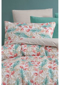 Resim Lastikli Çarşaflı Çift Kişilik Nevresim Takımı Lemon Red Kırmızı-yeşil 