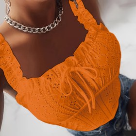 Resim Kadınların Şık Kolsuz Peplum Üstü - Düz Renk Pembe, Dantel Detaylı, Hafif Polyester, Bahar/Yaz/Sonbahar İçin 