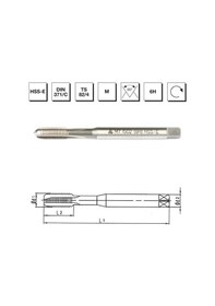 Resim Mte Makina Takım M12 Hss - E Dın 371/c Metrik Normal Vidalı Düz Kanallı Makina Kılavuzu - B00105721200 