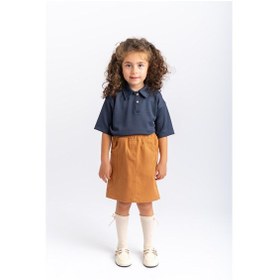 Resim Oliventhekid Gabardin Kız Çocuk Etek Taba Taba 