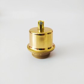 Resim Retro Vitrini Dekoratif E27 Metal Yarım Lale Abajur-Avize Duyu Gold Renk. 