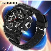 Resim Oldfriend Sanda Erkek Kol Saati 50m Suya Dayanıklı Dijital Analog Kronometre Spor Yüzme Hediyesi Siyah Diğer 