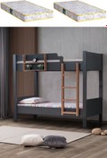 Resim Setay Ranza, Asya Ayrılabilir 2li Ranza, Antrasit- Ceviz 2 Adet Comfort Yatak 