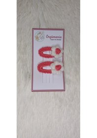 Resim Amigurumi Toka - Çıtçıtlı El Örgüsü Toka 1 Çift Pembe 