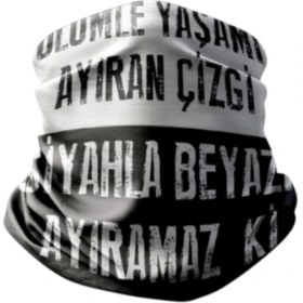 Resim Motobir Baf-Bandana Siyah Beyaz Taraftar Marş 