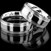 Resim Kaya The Third Love Me Marka 8mm 1.kalite Beyaz Renk Asla Kararmaz Çelik Alyans Yüzük Yüzük Lm-005w 