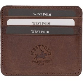 Resim Westpolo Unisex Süper Slim Para Bölmeli Hakiki Deri İnce Kartlık Cüzdan 6 Bölmeli - Kapuçino 
