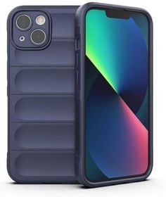 Resim Zore Apple ile uyumlu iPhone 13 Kılıf Esnek TPU Oyuklu Arka Yüzey Tasarımlı Zore Etnik Silikon Kapak Lacivert 