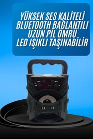 Resim Techno Stock Işıklı Bluetooth Hoparlör Ses Bombası Taşınabilir Yüksek Ses Radyo Özelliği 