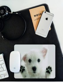 Resim WuW Sevimli Beyaz Köpek Mouse Pad 