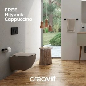 Resim Creavit FE322 Free Rim-Off Kanalsız Asma Klozet Cappucino Mat 