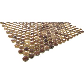 Resim Mutfak Tezgah Arası, Havuz, Banyo, Sauna, Spa, Iç ve Dış Dekorasyonda Tüm Yüzeyler Için, 22MM. Yuvarlak P. Krem-Kahve , 31.5X31.5CM. Fileli Cam Mozaik. (10 File Karo = 1 M2 Fiyatıdır ) 