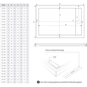Resim Dikdörtgen Flat Duş Teknesi | Mod+ - 80x130 / Siyah / Düz 