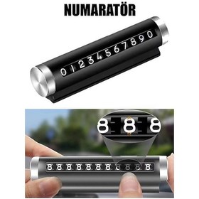 Resim Metal Kasa Numara Çevirmeli Araç İçi Telefon Numaratör Park Numarası Parkmatik Araba Numaratör 
