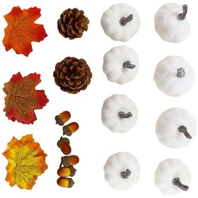 Resim Suntek Yapay Kabaklar Dekorasyon Seti Sonbahar Dekor Köpük 