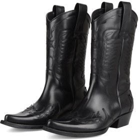 Resim FootCourt Siyah Erkek Kovboy Çizmesi (TARÇIN) 