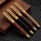 Resim HUASHILAI Lüks Ahşap Dolma Kalem 0.5mm Altın Kaplama Uç - Şık Gül Ağacı, Sandal Ağacı, Beyaz Meşe, Ceviz Bitiş Seçenekleri - İş ve Kaligrafi Tutkunları için Cep Klipsi & Takılabilir Kapaklı Şık Tasarım 