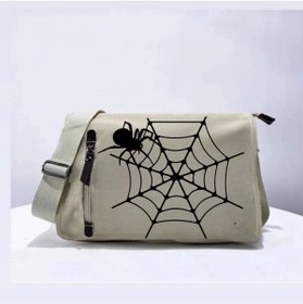 Resim Genel Markalar PMG SHOP Spider Web Unisex Bej Postacı Çantası 