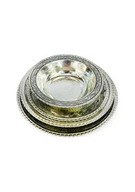 Resim 24 Parça İşlemeli Bakır Yemek Takımı Gümüş 