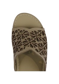 Resim Napa Shoes Rahat Kalıp Lazer Detaylı Hakiki Deri Kadın Dolgu Topuk Terlik Napa-226l 164 