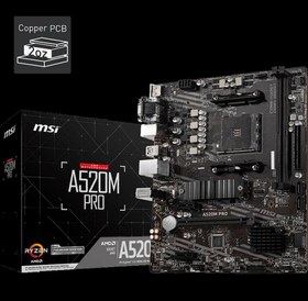 Resim MSI A520M PRO DDR4 4600\u002F1866Mhz M.2 MATX AM4 