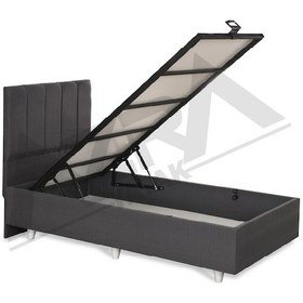 Resim Nero Tek Kişilik Baza Haki Başlık %100 Çelik+ Mdf 90 x 190 CM 