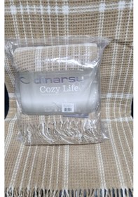 Resim Dinarsu Cozy Life Pamuklu Skoç Tv Battaniyesi Kare Camel 130 X 170 Camel 