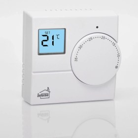 Resim İnferno Inferno TRT030DN Kablolu Dijital Oda Termostatı Beyaz Renkli LCD Ekranlı Hassas Ölçüm 