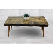Resim Mobenta Doğal Ağaç Masif Kütük Orta Sehpa (60cm X 120cm) Ağaç Ayak 