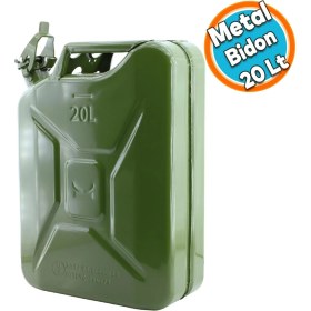 Resim Nzb Metal Dayanıklı Araç Benzin Akaryakıt Mazot Taşıma Doldurma Depolama Bidon Bidonu 20 Lt 