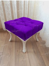 Resim Kapitoneli Makyaj Pufu Ayak Ucu Puf Beyaz Ayak 45 45 Lila 