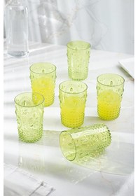 Resim Akrilik Yeşil Tekli Kısa Bardak & Su Meşrubat Kahve Yanı Bardağı 400 ml (Cam Değildir ) 