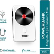 Resim Phixi Force PW14 10000mAh 22.5W Kendinden Kablolu MagSafe Powerbank - Kablosuz Mini Şarj Cihazı - 1 
