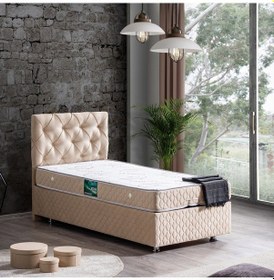 Resim Setaymobilya Baza, Vita Bej Tek Kişilik Baza + Başlık + Comfort Yatak 