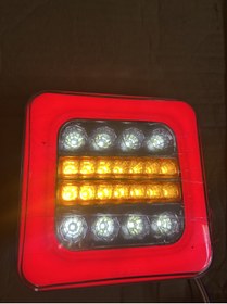 Resim KIR OTOMOTİV Kare hamburger stop 12 volt 4 fonskyonlu en 14 cm 14 cm 