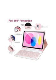 Resim M.Tk Moveteck Apple Uyumlu iPad 10.Nesil 10.9 Klavyeli Tablet Kılıfı 