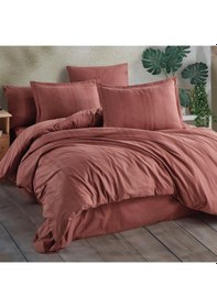 Resim Clasy Ranforce Tek Kişilik Nevresim Takımı Unita Kiremit 