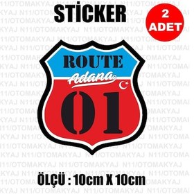 Resim 01 Adana Plaka Sticker - Araba Kask Motosiklet Laptop Cam Etiket 