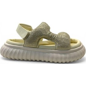 Resim Marco Kids 846 Anatomik Kız Çocuk Taşlı Sandalet Bej 