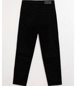 Resim Kadın Yüksek Bel Mom Fit Siyah Jean Pantolon Siyah 