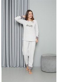 Resim Akbeniz Welsoft Polar Kadın Pijama Takımı 8515 - M Ekru 