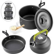 Resim Wondernest Tencere Takımı, Parçalı Katlanabilir Kamp Jialan Çatal Bıçak 10 Lp Siyah 