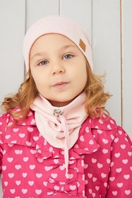 Resim Babygiz Kız Bebek Çocuk Pudra Ip Detaylı Şapka Bere Boyunluk Takım Rahat %100 Pamuklu Kaşkorse Yerli 