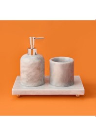 Resim Bath 3'lü Mermer Banyo Seti - Gri Çok renkli 