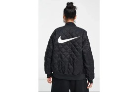 Resim Nike Reversible Synthetic Fill Versity Loose Fit Bomber Jacket Kadın Çift Taraflı Bol Kesim Ceket Siyah 