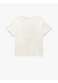 Resim Koton Ekru Kız Çocuk T-shirt 5skg10436ak Ekru 