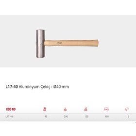 Resim Ceta Form L17-40 Aluminyum Çekiç -Ø40Mm 