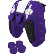 Resim Sony Ps5 Ekleme Renkli Silikon Gamepad Rocker Kapaklı Koruyucu Kılıf Mor Siyah 