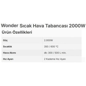 Resim Wonder Weh120000 Sıcak Hava Tabancası, 2000w 